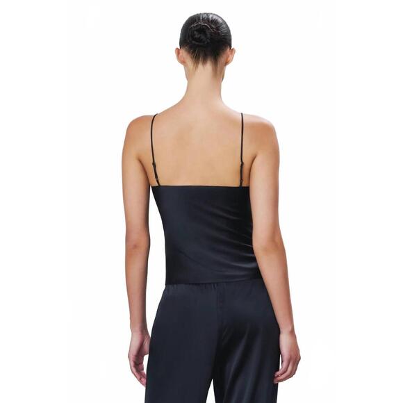 NEW ETERNE mila silk camisole top in black